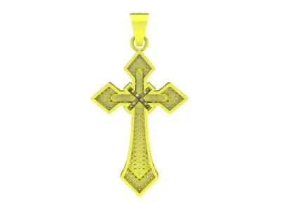 7029 new luxury diamond cross pendant 3D print model