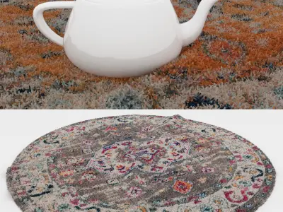 Round Rug Set 108 3D model