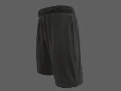 Black shorts Low-poly 3D model