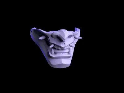 Hannya Oni Samurai Mask 3D print model