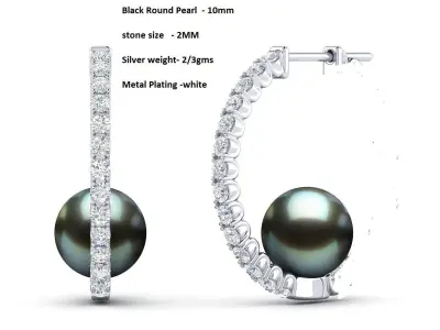 Women Pearl Earrings 3dm STL OBJ FBX Renders Details 3D print model