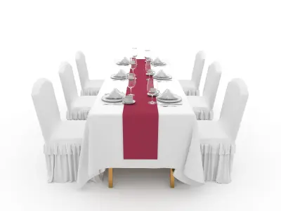Banquet Table and Chair 106 3D model