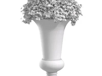 Flowers in a decorative modern vase flowerpot Art Deco  3D model