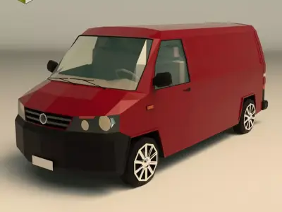 Low Poly Transporter Van 04 Low-poly 3D model