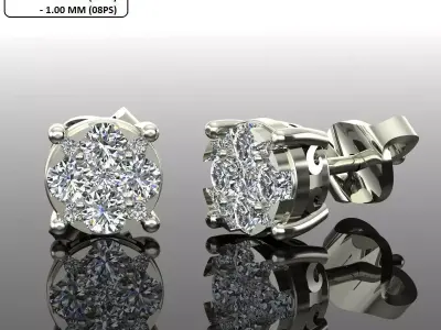 Women Diamond Earrings 3D print model 110
