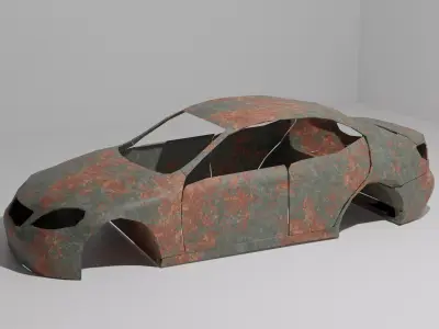 rusted car Low-poly 3D model purchase