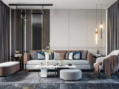 Top Roof Interior Scene in Luxury Elements  3D model