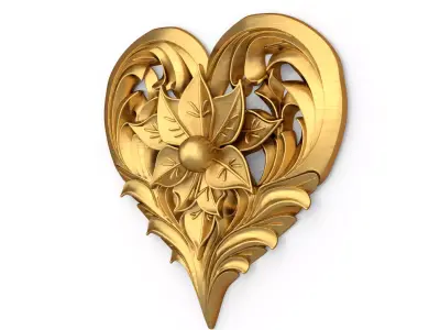 Heart decorative ornament onlay cnc 3d printing stl 01 3D print model