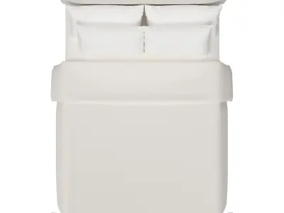 Linen Loran Upholstered Headboard 3D model