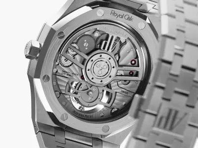 Audemars Piguet Royal Oak Flying Tourbillon White gold Diamonds 3D model