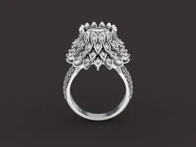 flower ring   leaf pattern 3D print model