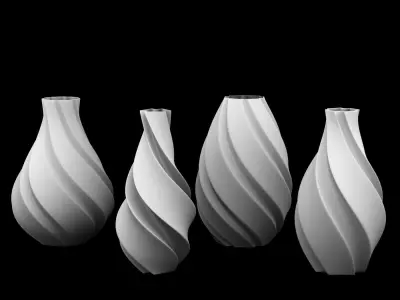 Twirl Vase 3D print model 3D model purchase