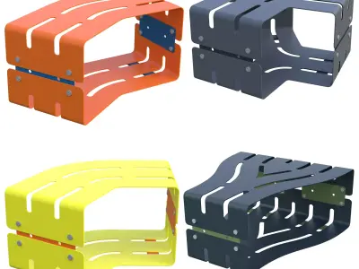 Benkert Banke Linesca Modular Benches Low-poly 3D model