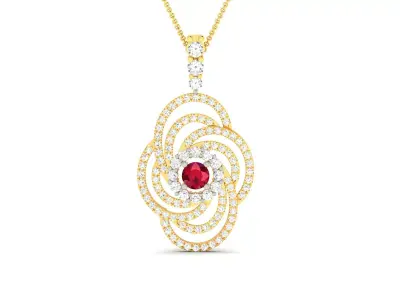 Solitaire Women Pendant 3DM STL OBJ FBX Render Details 3D print model 7