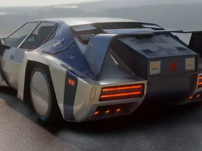 3Dpro CAR scifi 2 Low-poly 3D model