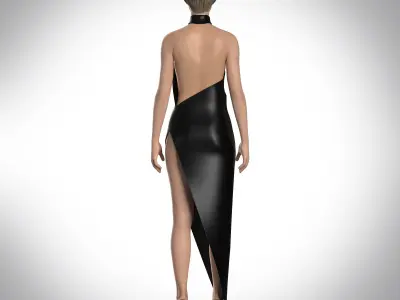 Ladies custom dress Low-poly 3D model