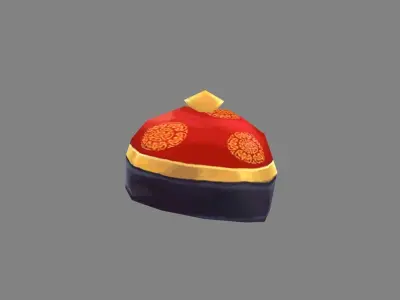 Cartoon chinese boy new year hat Low-poly 3D model