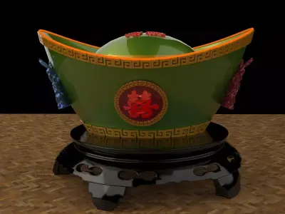 Chinese gold Ingot  3D model