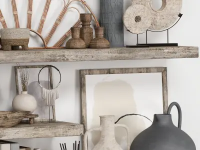 Decorative Set Rustic style 3D model