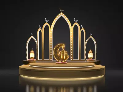 Islamic Ramadan EID Decoration  fine-tuned STUDIO LIGHT SETUP   3D model