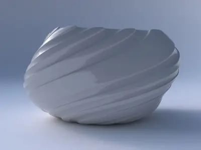 Bowl helix with twisted smooth ribbons 3D print model