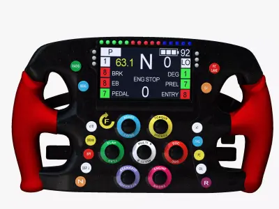 STR11 Steering Wheel Low-poly 3D model