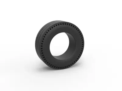 Rear tire of vintage dragster Version 4 Scale 1 to 25 3D print model