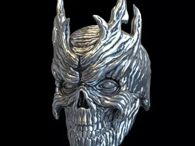 Skull pendant jewelry wooden vol 7 3D print model