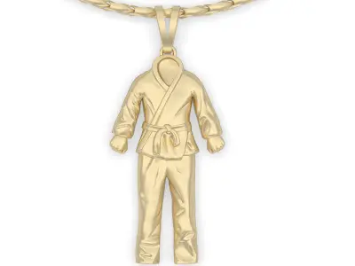 karate dress pendant  Sculpture jewelry gold 3D print model