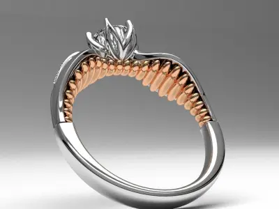 luxury unique design diamond engagement ring 3d printable 3D print model