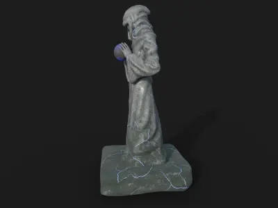 statue game asset for unity  Low-poly 3D model