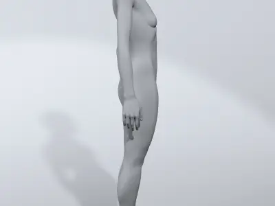 luxury female fashion mannequin regal composition Low-poly 3D model