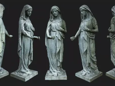 Statue of Sorrow PBR Low-poly 3D model