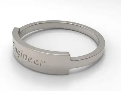 Engineer Female Ring Platinum 3D print model