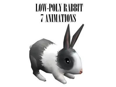 animated low-poly rabbit Low-poly 3D model