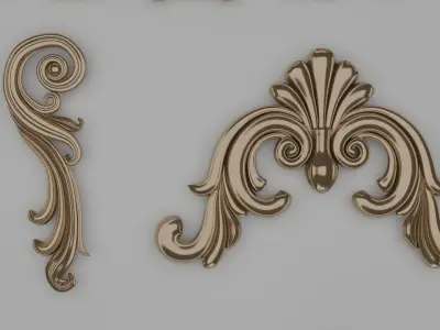 ARCHITECTURAL KITBASH- Ornamental- Carved decor 3D model