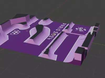 Paris 2024 Olympic bmx park Low-poly 3D model