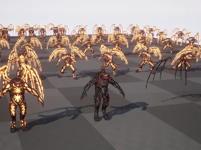 Hell demon undead low-poly game engine ready 3D model Low-poly 3D model