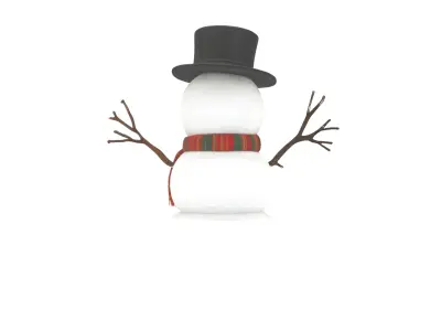 snowman  Low-poly 3D model