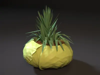 planter set plant in pot 3D print model