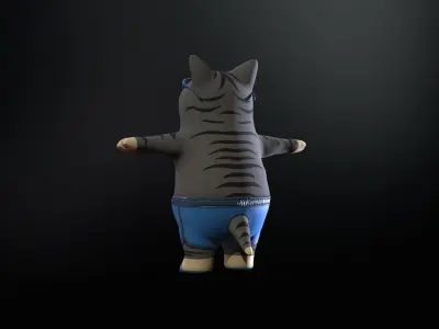 Cat in Glass Low-poly 3D model