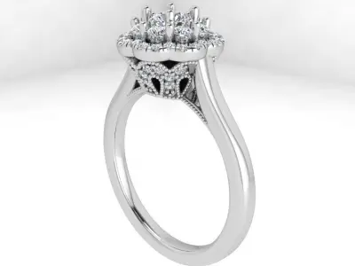 Flower Diamond Ring 3665 3D print model