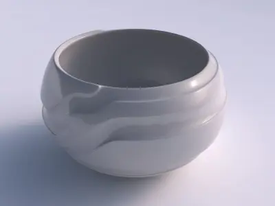 Bowl spheric twisted with smooth ribbons 3D print model