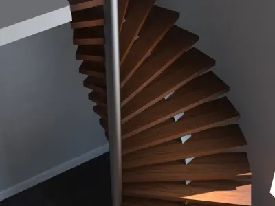 Spiral staircase 01 3D model