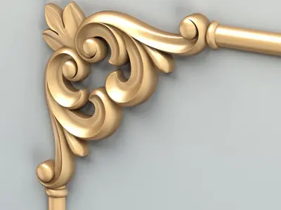 Carved decor corner 012 3D model