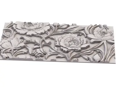 decor set wall panel wall relief mural CNC 42 3D model