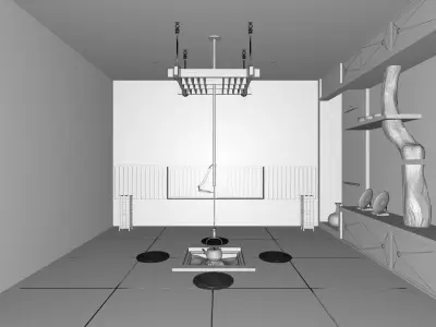 Japanese tea room furnitures set 3D model