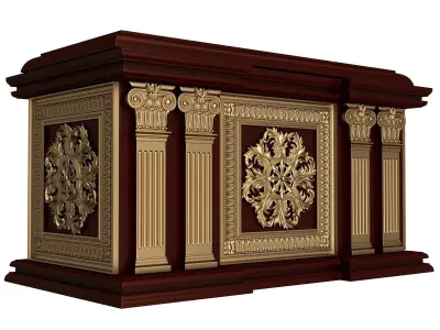 Chest 03 Red Low-poly 3D model