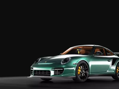 Porsche 911 GT2 RS with HQ interior Low-poly 3D model