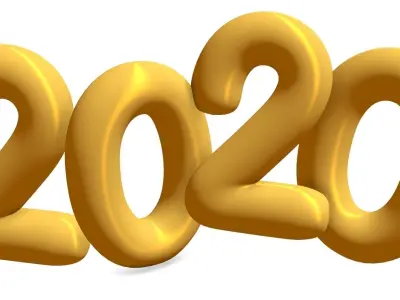 2020 New year decoration  I  PBR Model Free low-poly 3D model